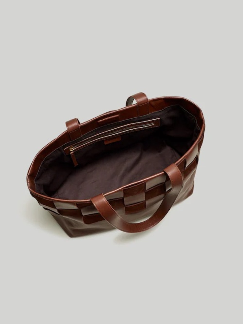 Madewell The Basketweave Tote in Leather and Suede - Picture 2 of 7
